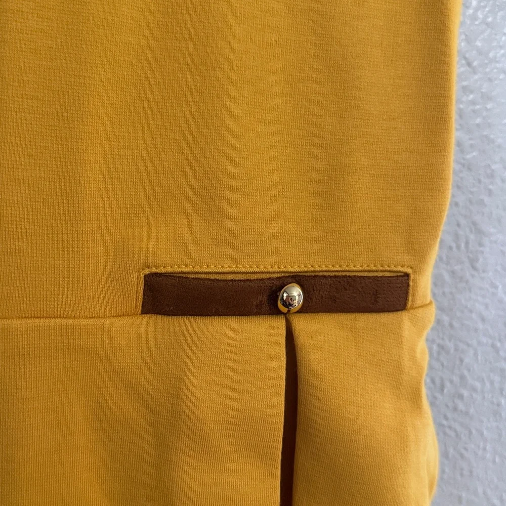 Janie and Jack flutter Sleeve Ponte dress size 8 cotton golden yellow white new